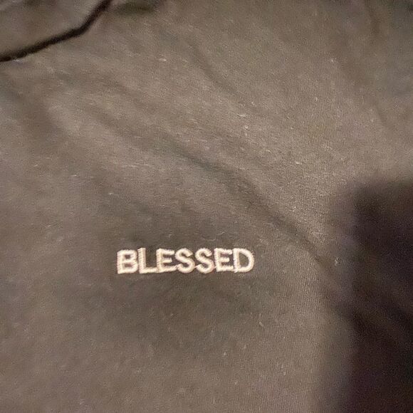 Fashion Nova black short sleeve “blessed” tee sz M - Picture 3 of 6